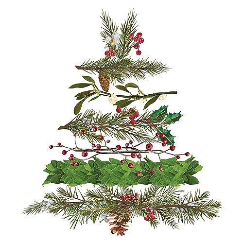 20 guardanapos de Natal com design de ramos de árvore de Natal para decoração de mesa. Guardanapos de papel com design. Também para decoupage e decoupage (33 x 33 cm)