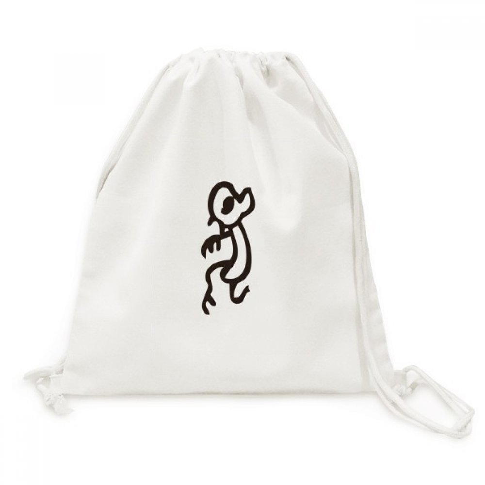 Sac Singe dessin astrologique chinois toile fermeture cordon solide