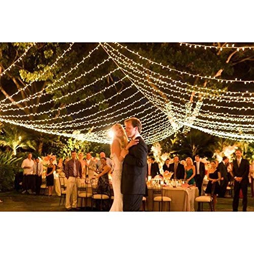 Guirnalda Enlazable, 12M, Led Cálido y Cable Blanco, Especial Eventos, Carpas, Bodas, Terrazas, Alta Calidad