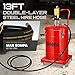 DNA MOTORING 10 Gallon Air Grease Pump, 40L High-Pressure Grease Pump Set, Portable Pneumatic Grease Pump with Wheels, w/ 13ft High Pressure Hose, Grease Gun, TOOLS-00662