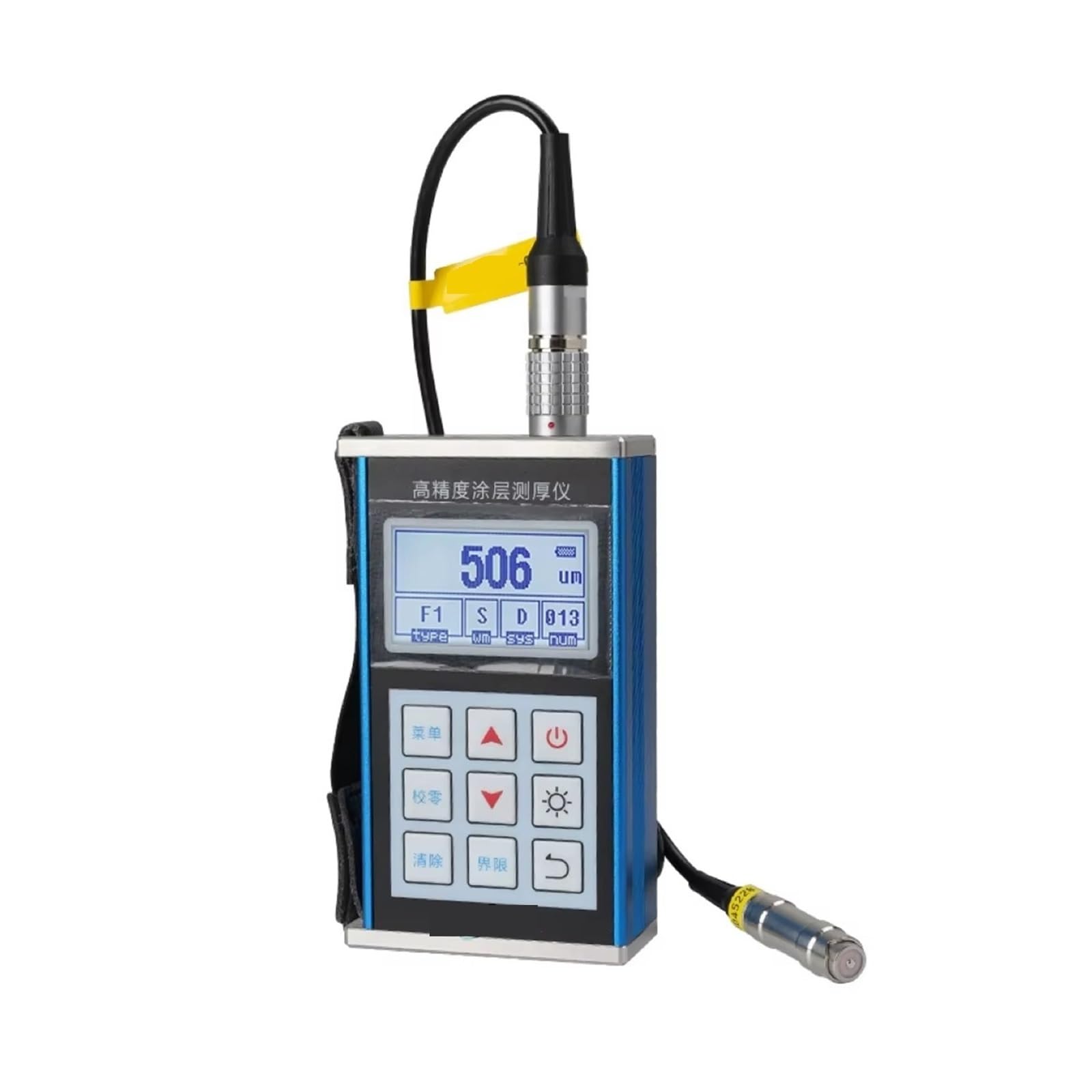 Portable Handheld Coating Thickness Gauge High Accuracy Magnetic Eddy Current Technology 0.1m Resolution for Industrial Inspection(F1)