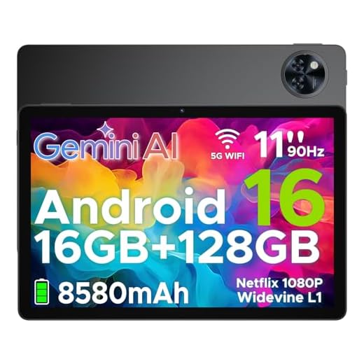 DOOGEE U11 Android 15 Tablet 11 Zoll 16GB RAM +128GB ROM (2TB TF) 8580mAh Gaming Tablet Android, 13MP+5MP, Octa-Core Tablets PC 2.4G+5G WLAN GMS/ WidevineL1/ 3.5mm Audio/GPS/Face ID/OTG [2025]