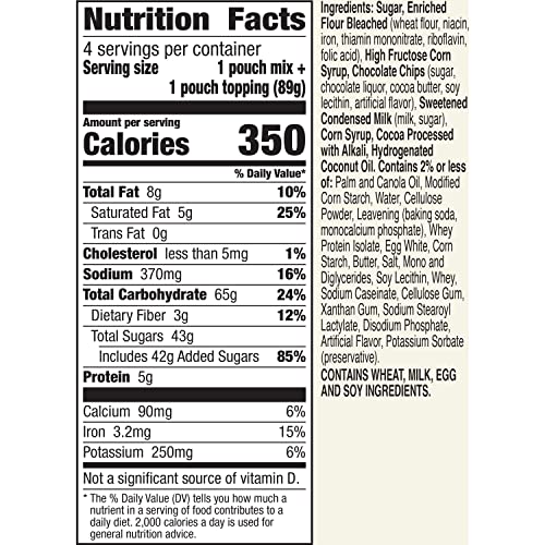 Image of Betty Crocker Mug Treats Chocolate Caramel Cake Mix with Caramel Topping, 4 Servings, 12.5 oz. (Pack of 6)