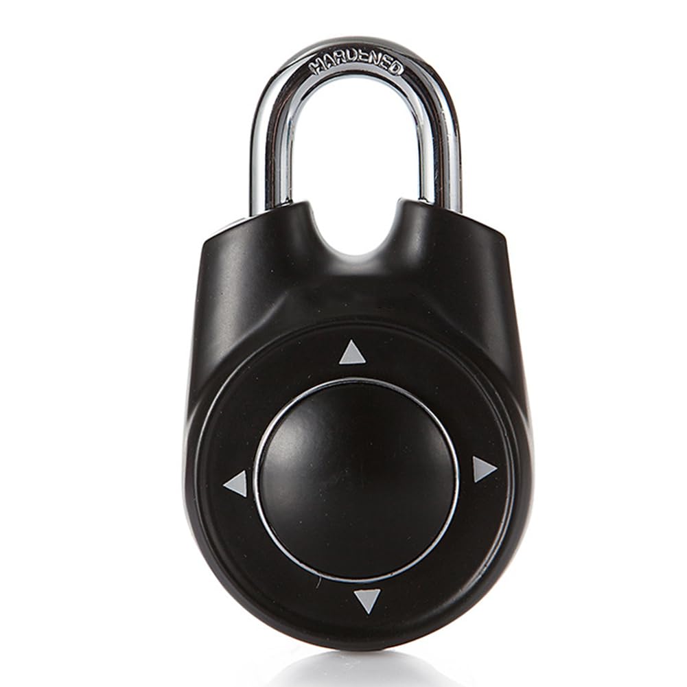 Candado de casillero portátil, candado de combinación direccional con contraseña, candado de combinación unidireccional, marcación rápida, configurable para casillero, caja almacenamiento black