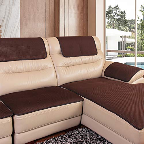 YEARLY Red Antideslizante Funda para sofá, Agujero de Nido de Abeja Piel Funda de sofá Cubrecanapé Four Seasons Tela Nordic Moderno Muebles Protectores Toalla de sofá-marrón 70x180cm(28x71inch)