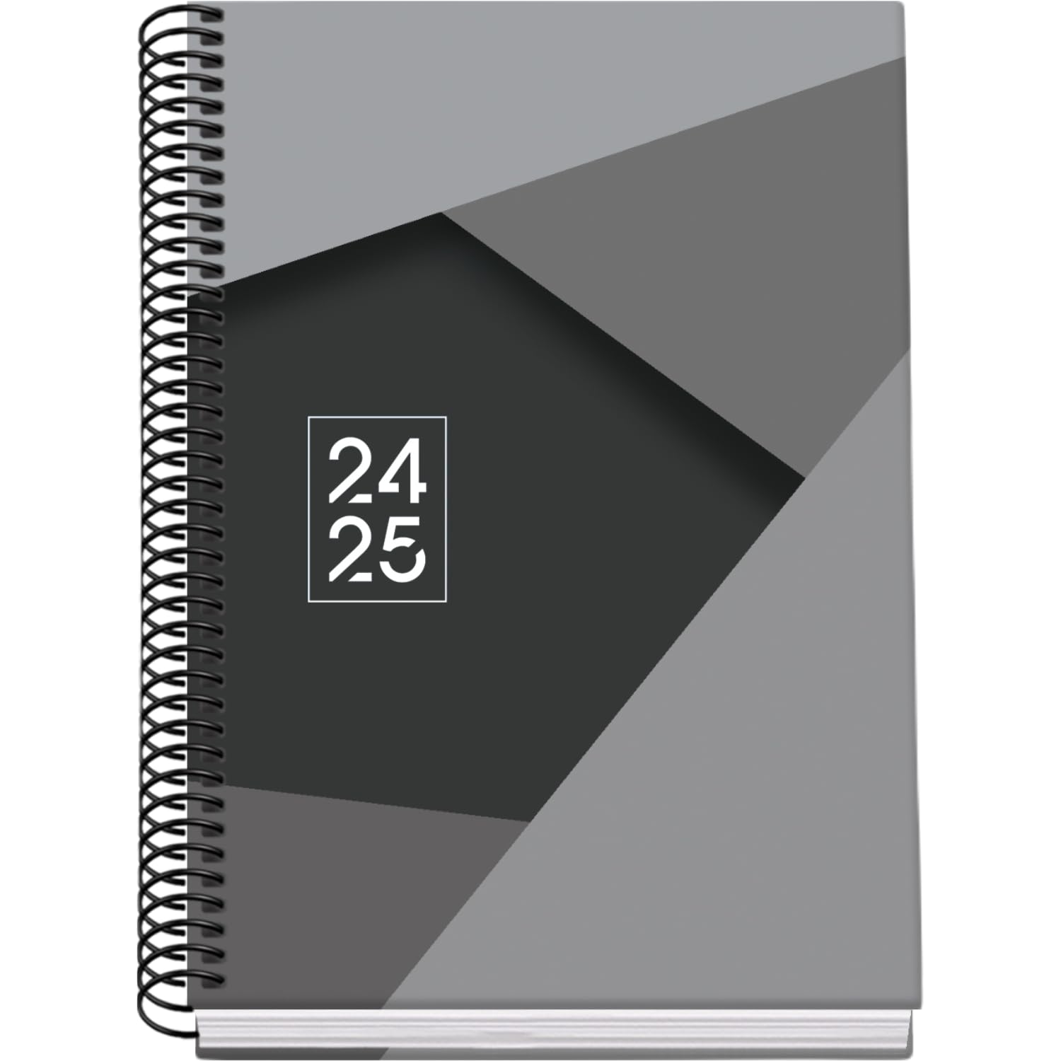 Dohe - Agenda Escolar 2024 2025 - Día por Página, Tamaño A5 (15x21 cm), Cierre de Anillas, Tapa Dura, Español e Inglés, Septiembre a Junio, Material Escolar - TANGRAM Negro