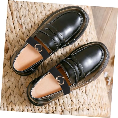 Heart Pearl Elastic Shoe Straps for Girls Decorative Anti-Loose Ankle Straps for Flat Shoes No Installation Required 1 Pair4