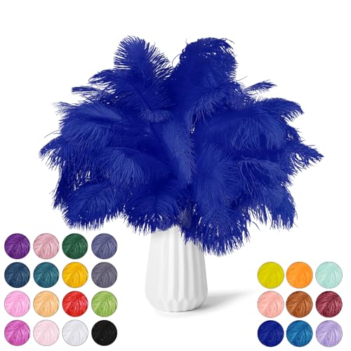NEWONG 30pcs Royal Blue Ostrich Feathers Natural Bulk 9-12in23-30cm Vase Craft Wedding Home Party Centerpieces Christmas Day Decoration