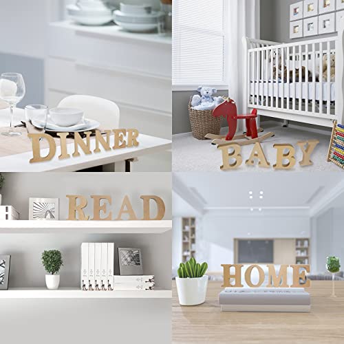 4 Inch Designable Wood Letters, Unfinished Wood Letters For Wall Decor Decorative Standing Letters Slices Sign Board Decoration For Craft Home Party Projects (Love) #TOP6