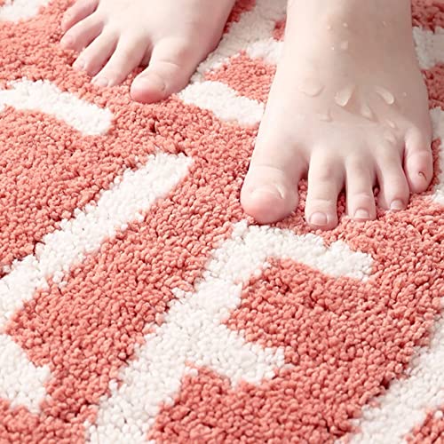 Levinis Pfirsichfarbige, zottelige Badematten, rutschfest, weich, saugfähig, maschinenwaschbar, niedliches Obstdekör – Ansicht 5