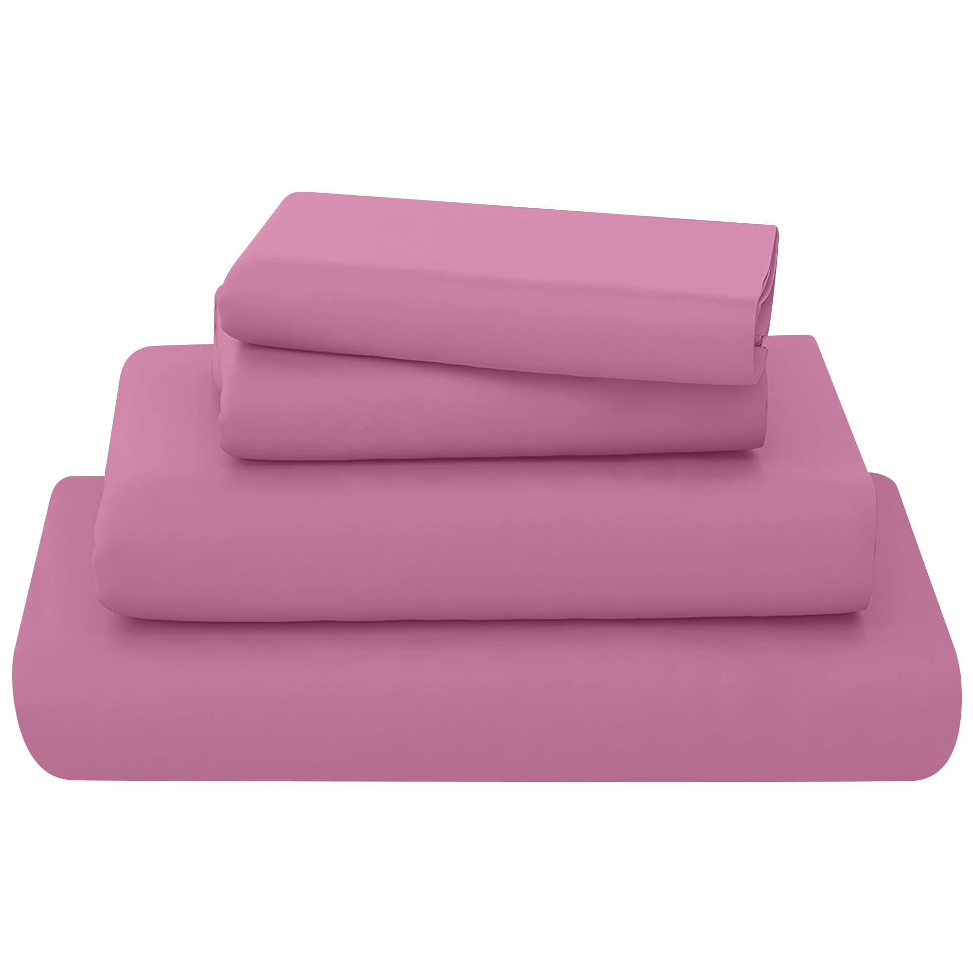 KOHSAR Fuchsia King Bed Sheet Set - 4 Pieces Poly Cotton Sheet Set King Size Soft Wrinkle Resistant Bedding Set - Flat Sheet + Fitted Sheet + 2 Pillowcases