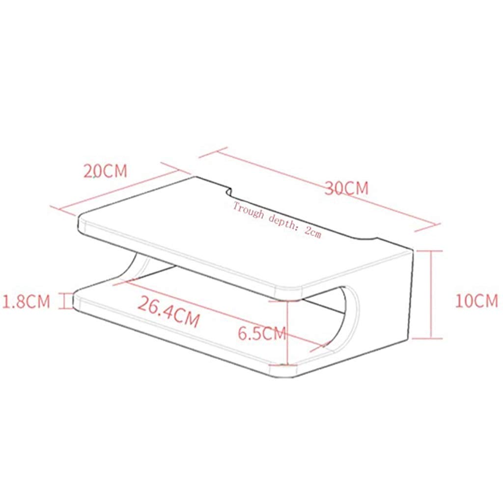 Router-Rack TV-Set-Top-Box-Rack Wohnzimmer-Wandhalterung Schlafzimmer-Router-Aufbewahrungsbox Trennwand Backlack Ladung 40 Kg (Color : Weiß, Size : 30 * 20 * 10cm)