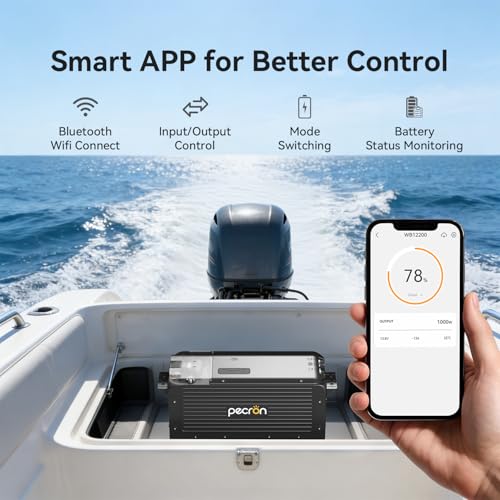 Image of PECRON WB12200 12V 200Ah LiFePO4, 2560Wh LiFePO4, App Control, Built-in 200A BMS for Off-Grid, Solar System, Camper