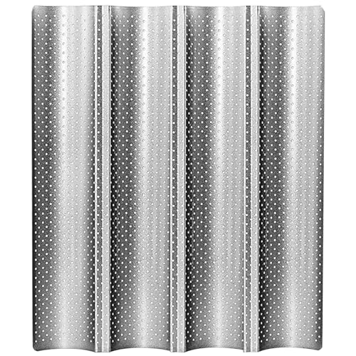Plaque de cuisson pour 4 baguettes en acier carbone antiadhésif perforé - 2