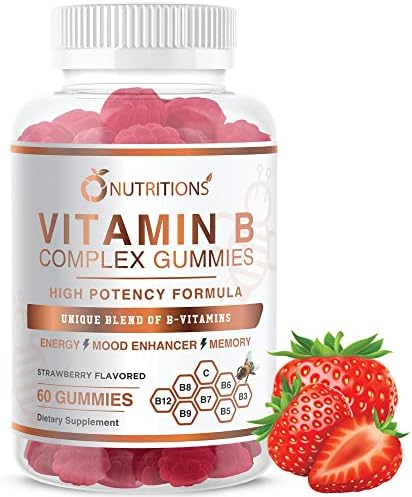 O Nutritions Vitamin B Complex Vegan Gummies with Vitamin B12, B7 as Biotin , B6, B3 as Niacin, B5, B6, B8, B9 as Folate for Stress, Energy and Healthy Immune System-Prenatal Vitamins (1 Pack)