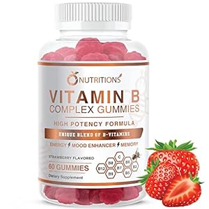 O NUTRITIONS Vitamin B Complex Vegan Gummies with Vitamin B12, B7 as Biotin, B6, B3 as Niacin, B5, B6, B8, B9 as Folate…