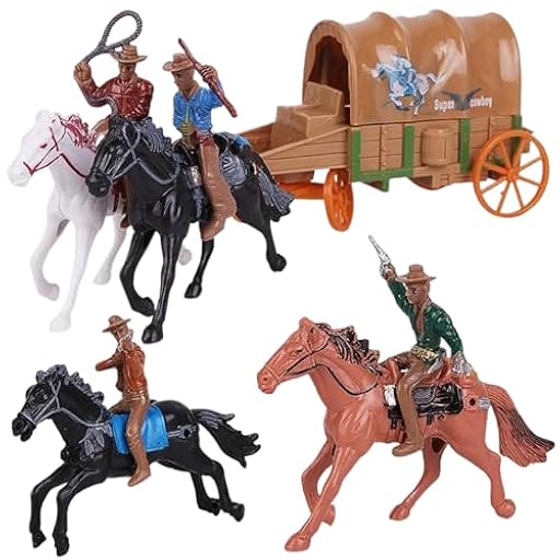 Hotainoys Figura de acción de Vaquero, 1 Juego de Juguete de Vaquero con Carro, Figuras de Juguete de plástico y Juegos para Juegos de Arena Mental, Accesorios para de Mesa, Figuras Indias | Ya disponible en tu tienda friki favorita! En mundofriki.es!