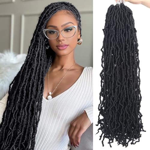 Vemet 8 Packs Faux Locs Soft Locs 36 Inch Crochet Hair Pre Looped Synthetic Crochet Locs Hair Extensions 1B