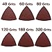 HIFROM Triangular Abrasive Sandpaper,3-1/8 Inch 60/80 / 100/120 / 240 Grits Hook & Loop Multitool Sandpaper Fit 3-1/8 Inch Oscillating Multi Tool Sanding Pad