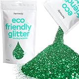 Hemway Eco Friendly biodegradable Glitter 100 g / 3,5 oz Bio cosmético seguro de la chispa vegano para la cara, sombra de ojos - 1/40' 0,025' 0,6 mm - verde esmeralda