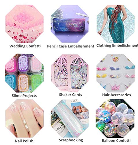 100g Iridescent Star Shaped Sequins Glitter Flat PVC Star Sequins Paillettes for Scrapbooking Embellishment Card Making Jewelry Making Nail Manicure Decorartions (Multi) - Image 4