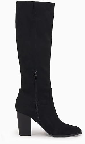 Miniatura 4 de Coutgo - Botas altas hasta la rodilla de gamuza sintética para mujer, con cremallera lateral, tacón grueso, elástico, botas de invierno