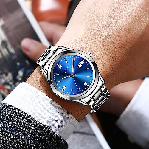 Taxau Men's Watch Analog Quartz Stainless Steel Waterproof Simple Fashion Watch with Date - Image 4