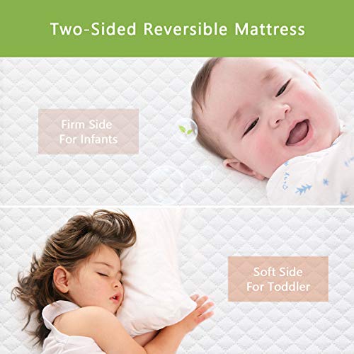 Dourxi Crib Mattress and Toddler Bed Mattress, Dual Sided Sleep System, Firm Side for Infants and Plush Soft Side for Toddlers, Breathable Foam Baby Mattress with Removable Cover - Thumbnail 7