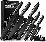 Home Hero Coltelli da Cucina - Acciaio Inox - Set Coltelli da Cucina Professionali - Coltelli da Tavola e Utensili Cucina (11 pezzi con Guaina - Nero)