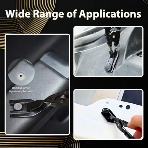 Image of Car Panel Trim Removal Tool, Interior Clip Plier with Red Non-Slip Handle, Door Upholstery and Dashboard Fastener Remover