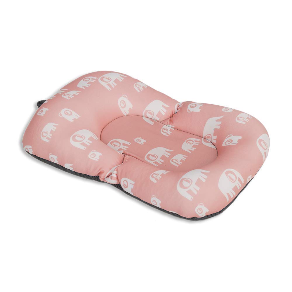 SIMPLY GOOD Floaty Baby Bath Pillow, Baby Bath Cushion for Sink or Bathtub, Bath Baby Essentials for Newborn Baby, Baby Bath Support Up to 6 Months, Baby Bath Tub Pillow (White Elephant on Pink)