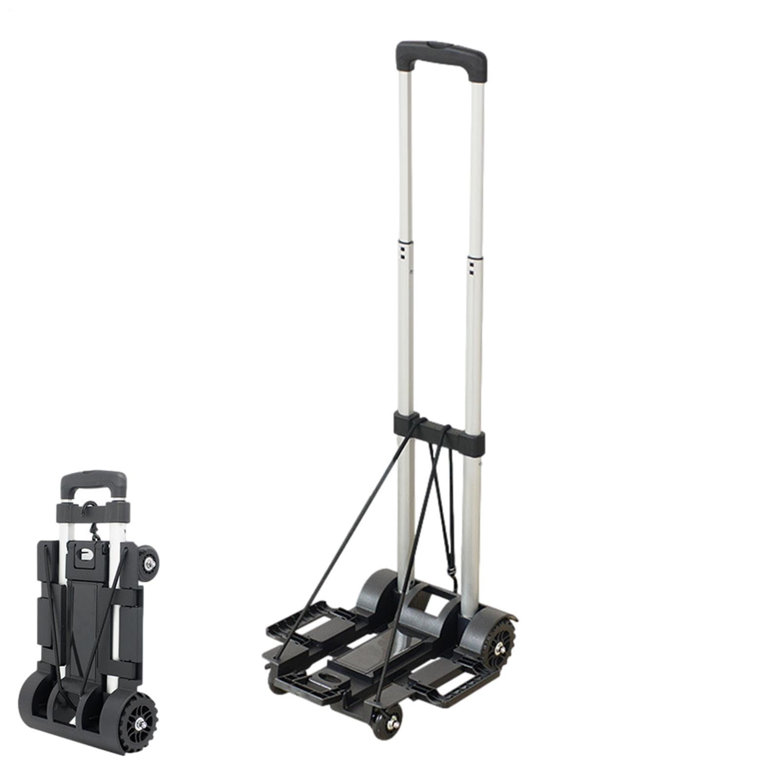 Carrello per bagagli pieghevole: in lega di alluminio portatile | trasportatore di viaggio su rotelle, compatto, mini leggera | Camion bagaglio a mano durevole per la valigia per il