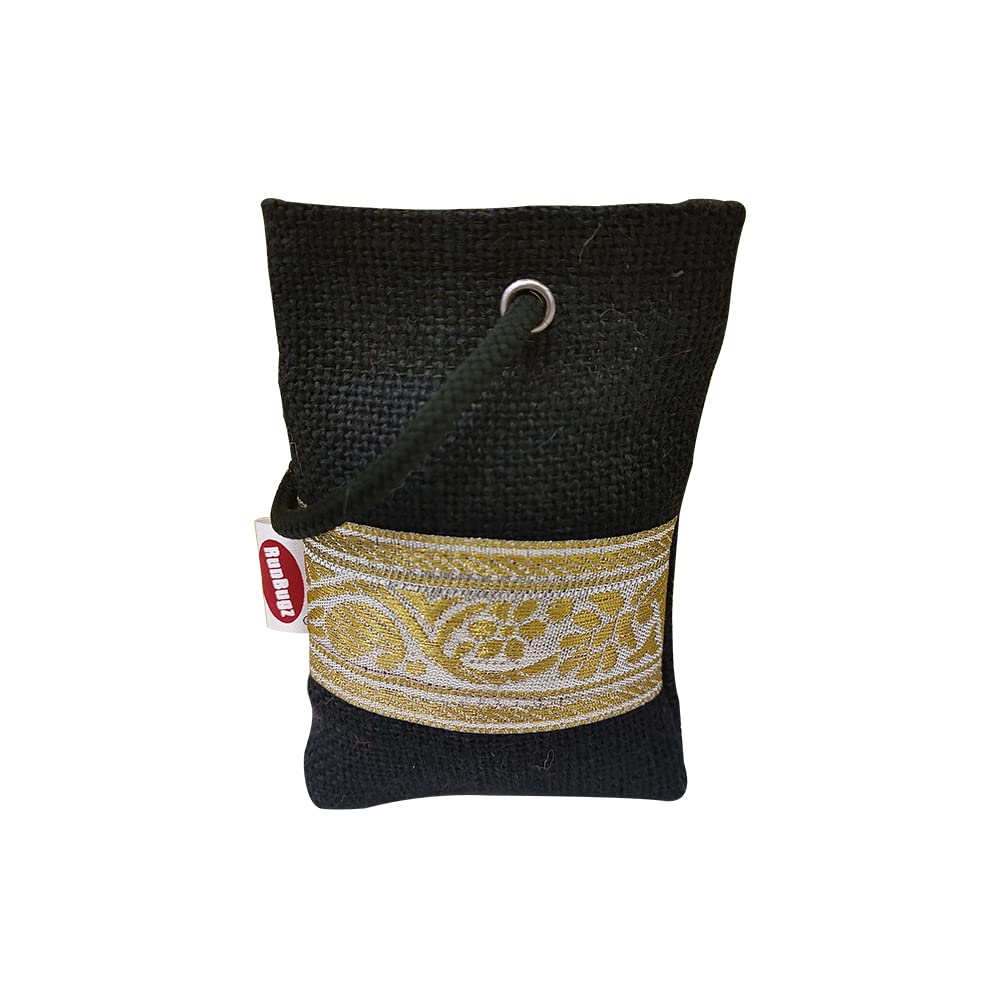 Runbugz Activated Charcoal Air Purifiers Dehumidifier for Home, Car, Wardrobe, Fridge, Shoe Rack, Bathroom, Kitchen (Small Black Pack of 1) (75gms)