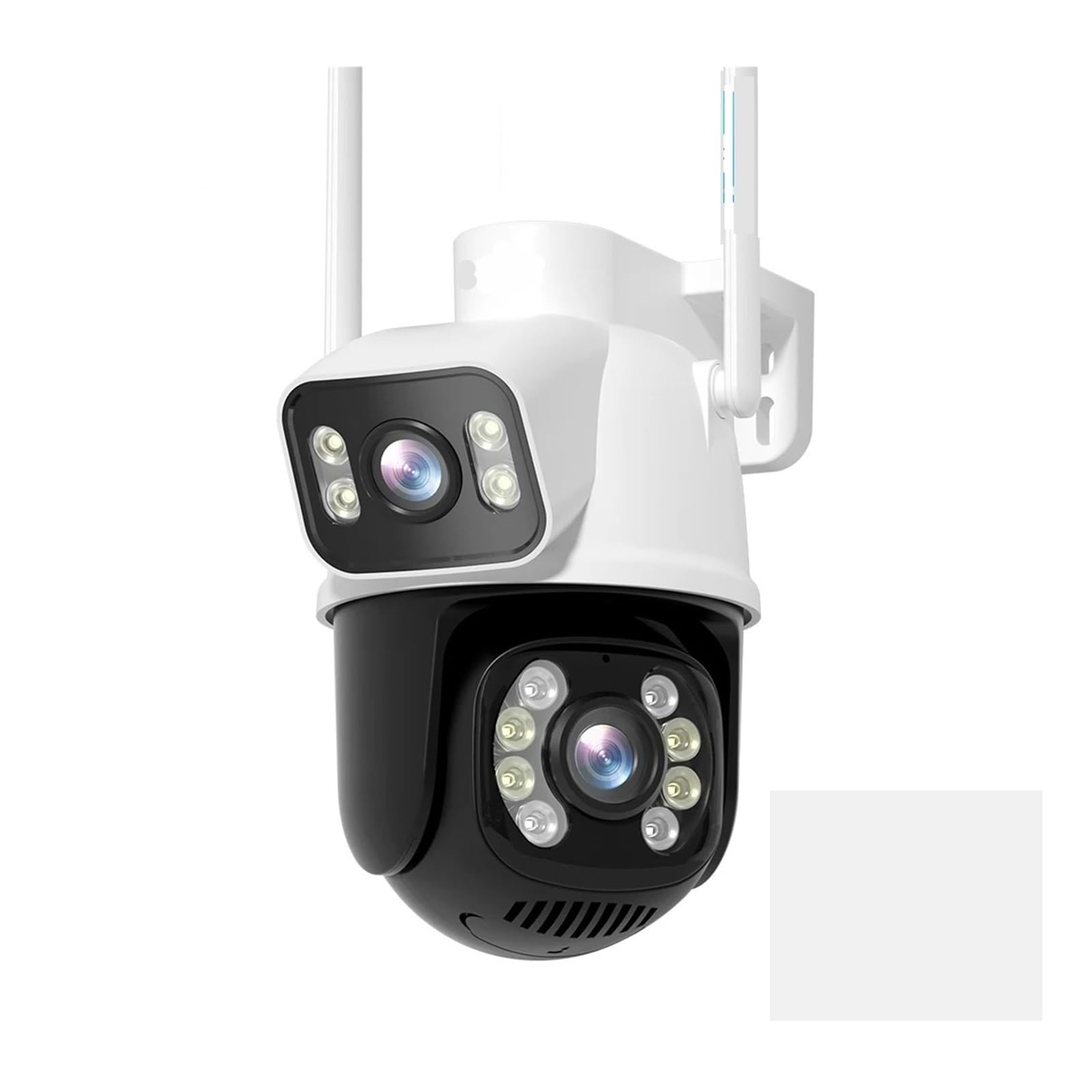 NCAEVGXRWJT 8MP 4K Dual Lens Outdoor WiFi PTZ Security Camera, 4X Zoom AI Human Detection Surveillance Cam(UK Plug,8MP 64G Card)
