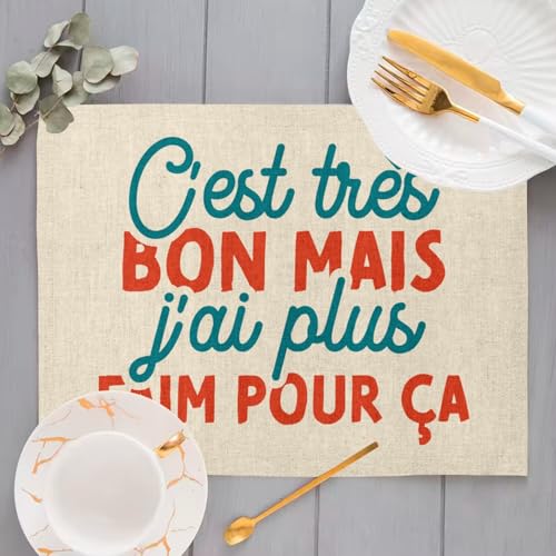 Sets de table en lin avec blague rigolote idée cadeau crémaillère - 4