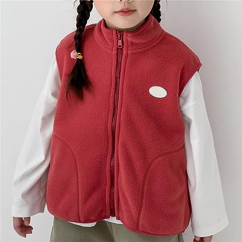 Kids Fleece Vest Sleeveless Zip up Front Collar Tank Tops Boys Warm Soft Coats Kids Girls Winter Coat2