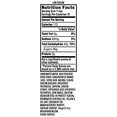 Mountain Dew Soda, Fridge Pack Bundle, 12 Fl Oz, 36 Cans #TOP6