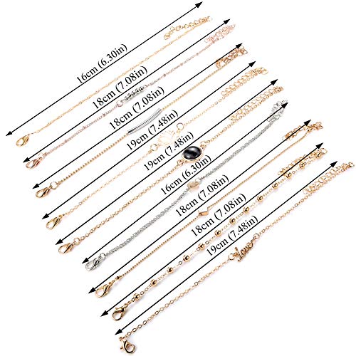 YADOCA 20 Pcs Layered Bracelet Set for Women Multiple Stackable Wrap Bangle Turtle Pineapple Arrow Feather Lotus Assorted Beaded Bracelets Adjustable Jewelry - Image 3