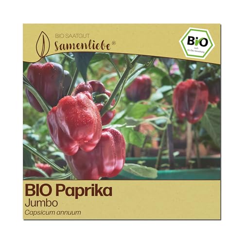 Samenliebe BIO Paprika Samen | Blockpaprika Jumbo - sehr groß & süß - samenfestes BIO Saatgut
