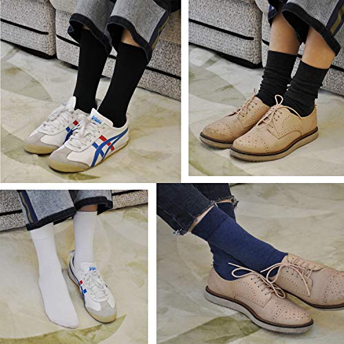 Image of Mens Classic Cotton Dress Socks Thin Lightweight for Office Business Non-binding Comfortable Casual Crew Socks Black 6 Pack