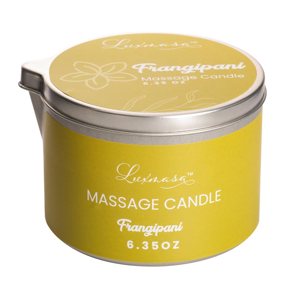 Bougie de massage pour traitement du corps - Lotion nourrissante infusée à l'huile de jojoba - 180 g (parfum frangipanier)