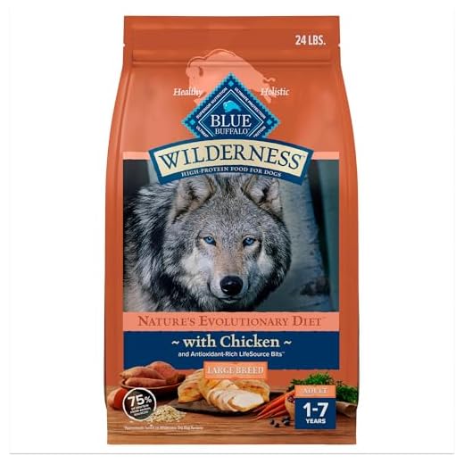 Blue Buffalo Wilderness High Protein Natural Large Breed Adult Dry Dog Food Plus Wholesome Grains, Chicken 24 lb Bag