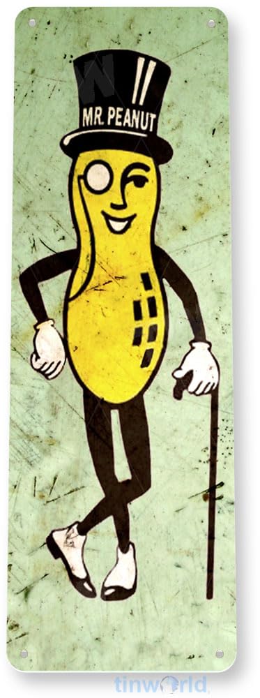 Amazon.com: Tinworld Tin Sign: Tin Metal Decor Mr. Peanut Rustic
