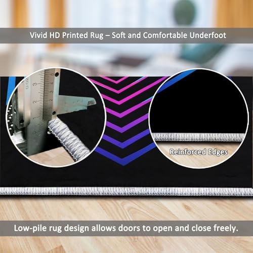 Tapis de chambre lavable en machine et antidérapant hexagone - 6