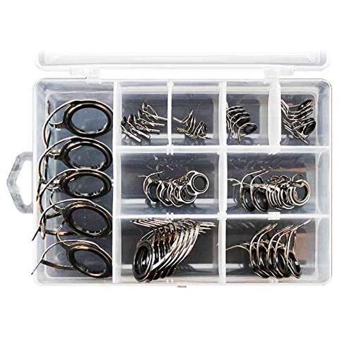 Guhowre 40 Teile/Satz Angel Fuehrungen Spitze 8 Grössen Pole Reparatur Kit Linie Ringe Set Ringe Edelstahl Rahmen Cover
