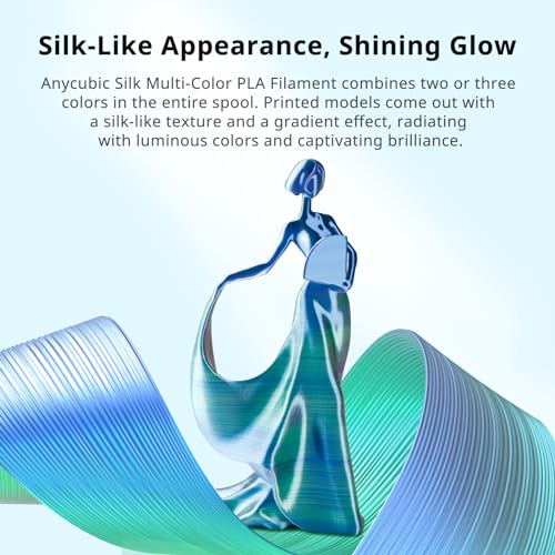 Image of ANYCUBIC Silk Dual Color Pla Filament, 2-in-1 Chrome Coextrusion Color Change 3D Printer Filament 1.75mm Dimensional Accuracy + /- 0.02mm, Silk Texture, 1KG Reusable Spool (2.2 lbs), Black Gold