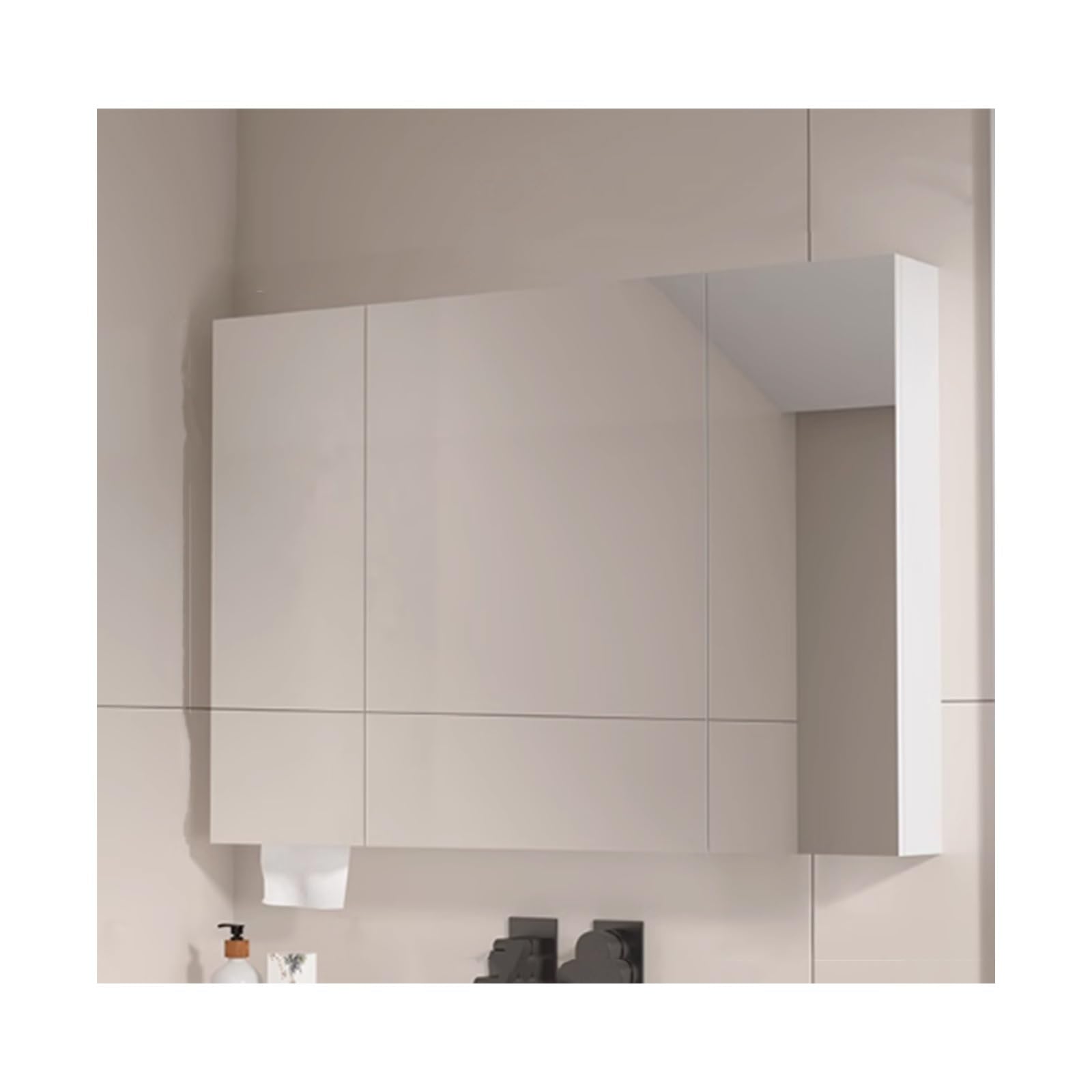 FGXHHS Wall Mounted Cabinet with Adjustable Shelves, White 90cm/35.4in, Dual Mirrored Doors, Stylish Storage Cupboard for nized Space.