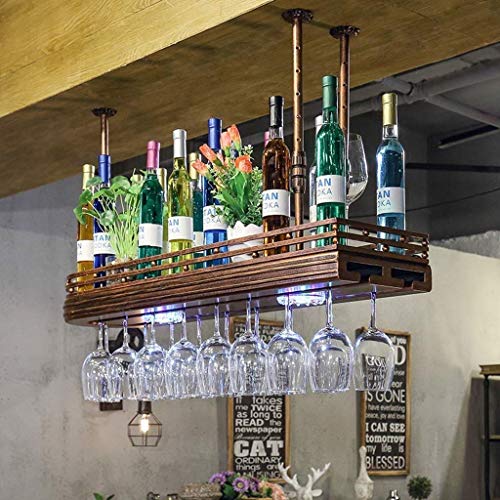 Support mural pour supports à vin en métal avec range-verres intégré - 7