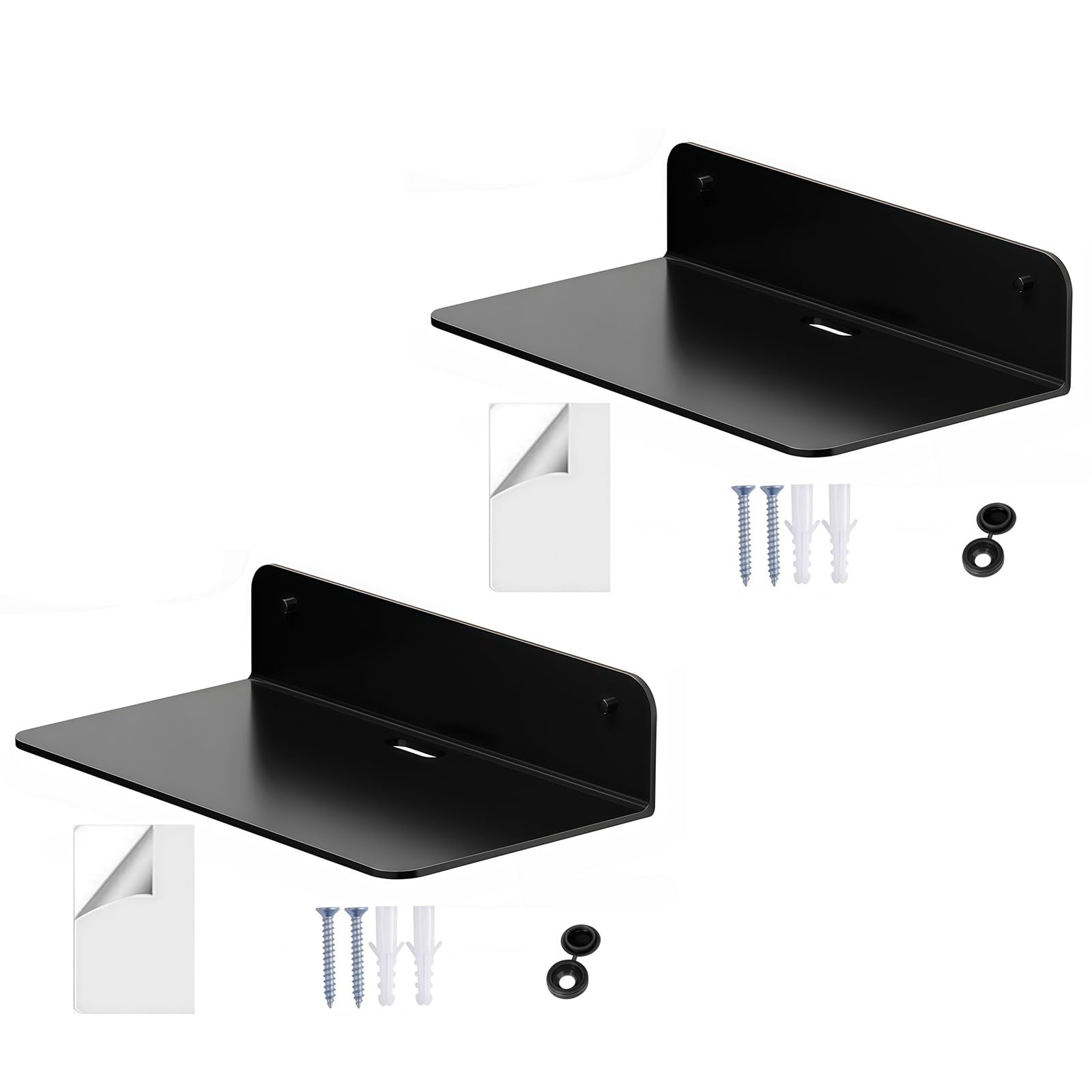 Kalttoy 2 Pieces Wall Shelf for Organizing Shampoo Bottles and Frames Space Saving Solution Portable Yet Strong Floating Rack Home Decors Shelf