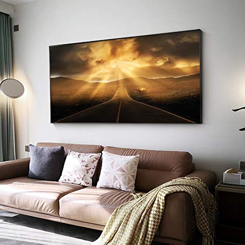 Toile paysage de montagne Sunset Highway | Transformez un mur vide de salon 50x100cm